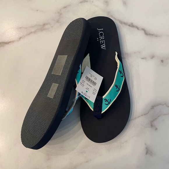 J. CREW Anchor Canvas Critter Flip Flops - Picture 3 of 3